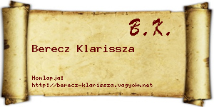 Berecz Klarissza névjegykártya